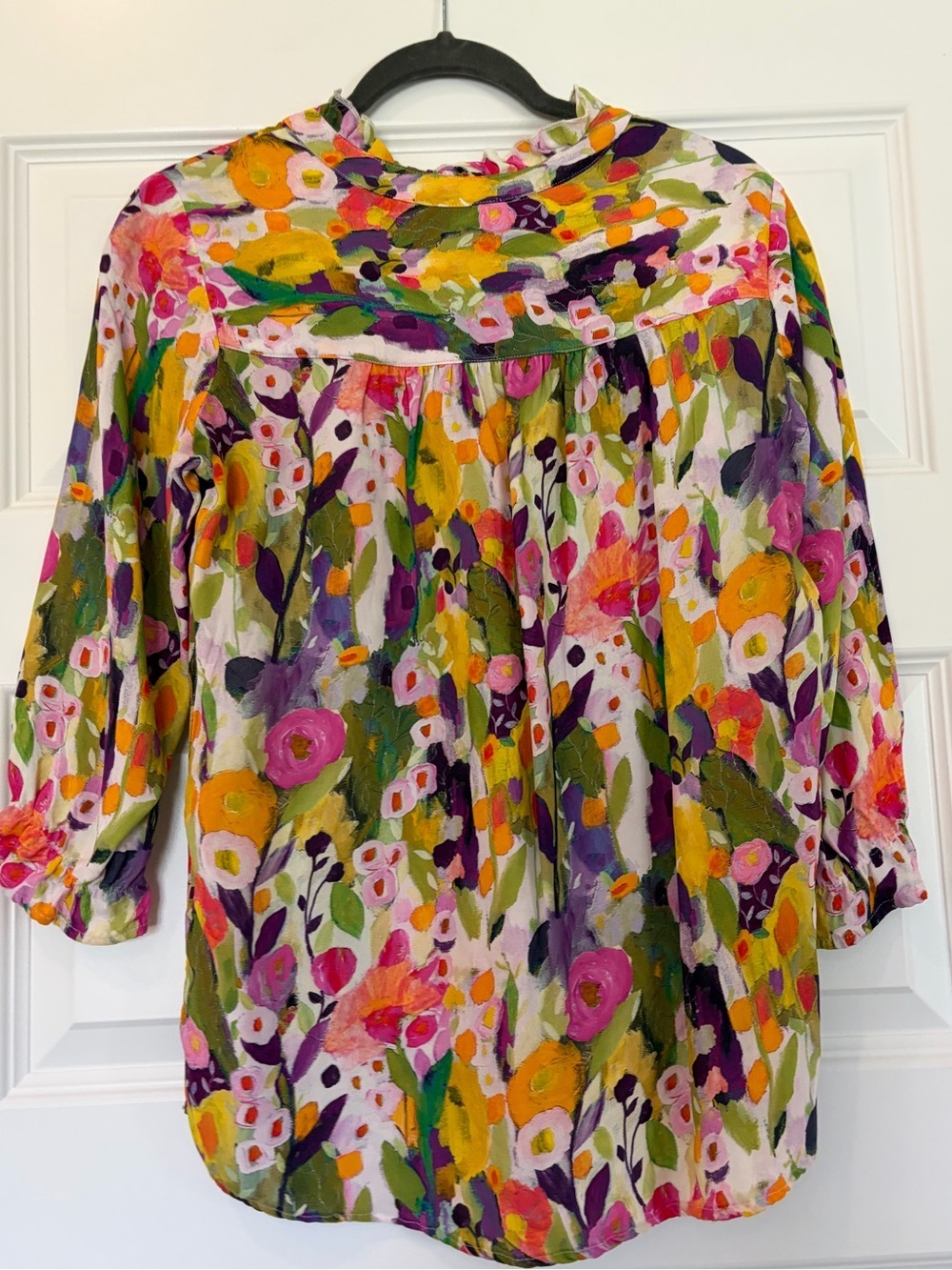 Lior Paris Women's Floral 100% Viscose Blouse in Multi-Color - Picture 4 of 4